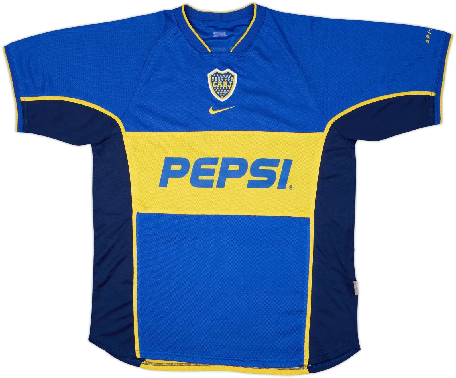 Boca Juniors 2001/02 thuisshirt met centrale crest